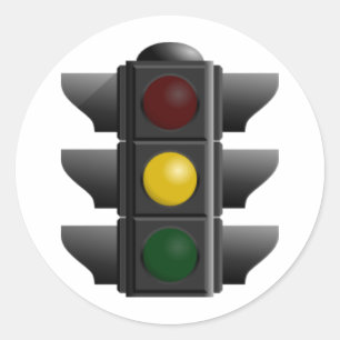 Traffic Light Classic Round Sticker