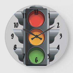 Traffic Light Design Wall Clock