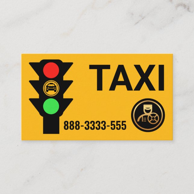 Traffic Light Hailing Taxi Car Business Card (Front)