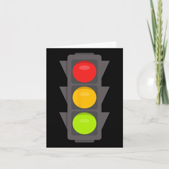 Traffic Light Halloween Costume Stop Go Red Yellow Card (Front)