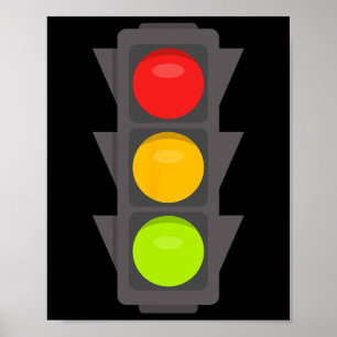 Traffic Light Halloween Costume Stop Go Red Yellow Poster