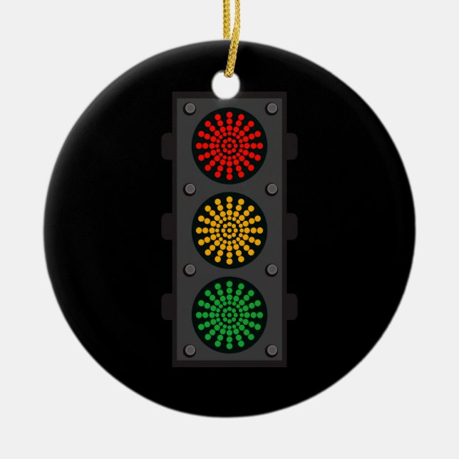 Traffic Light Lazy Easy Cool Last Minute Halloween Ceramic Ornament (Front)