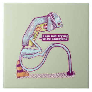 Traffic light looking sad ceramic tile