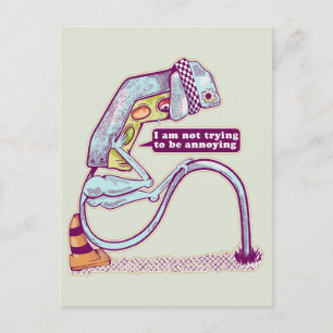 Traffic light looking sad postcard