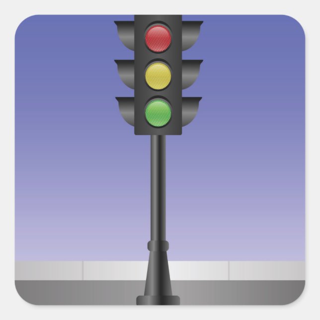 traffic light pattern square sticker (Front)