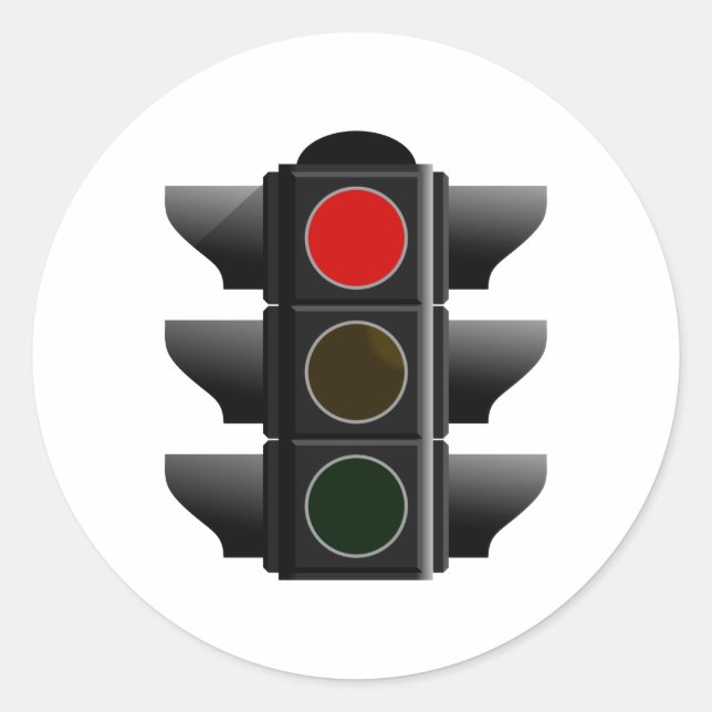 traffic light red classic round sticker (Front)
