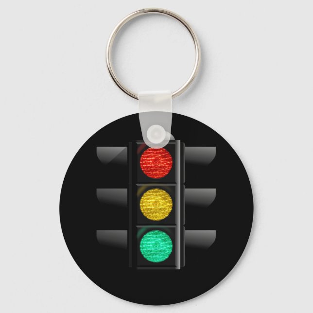 Traffic light Red Yellow Green Key Ring (Front)