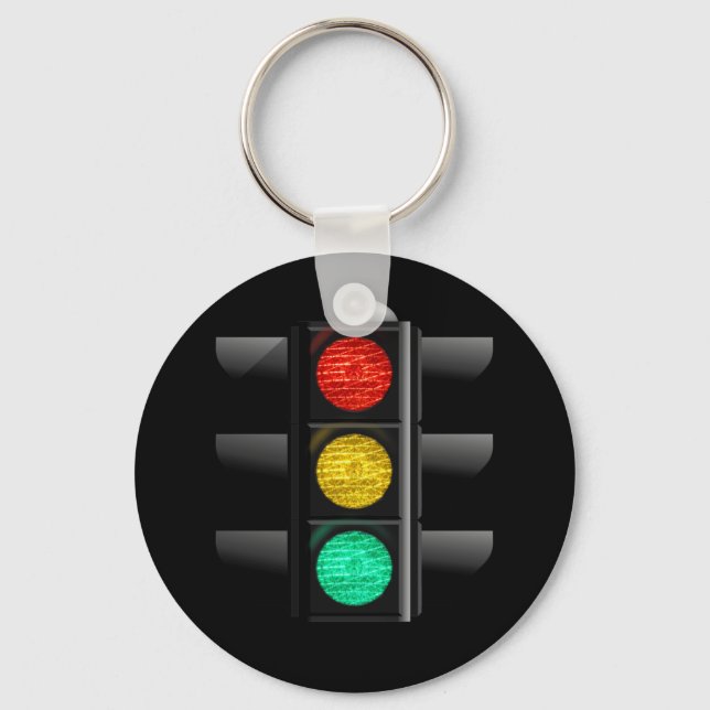 Traffic light Red Yellow Green Key Ring (Front)