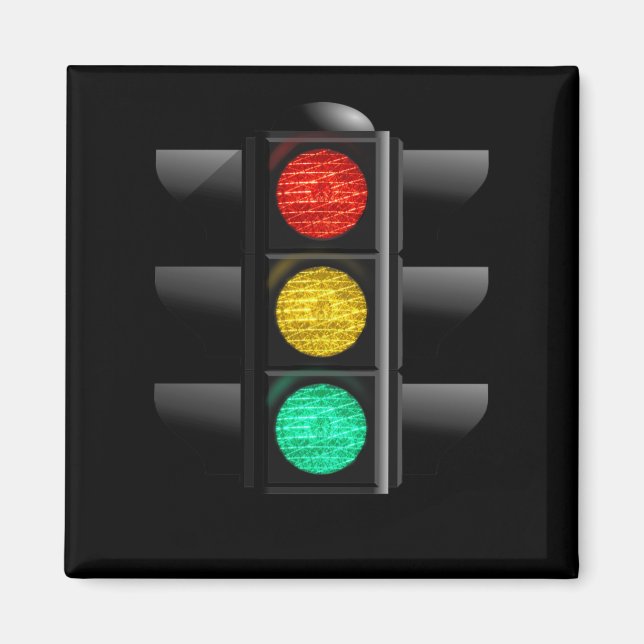 Traffic light Red Yellow Green Magnet (Front)