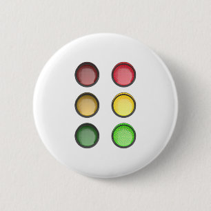 Traffic lights 6 cm round badge