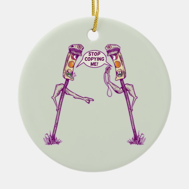 Traffic lights arguing ceramic ornament (Front)