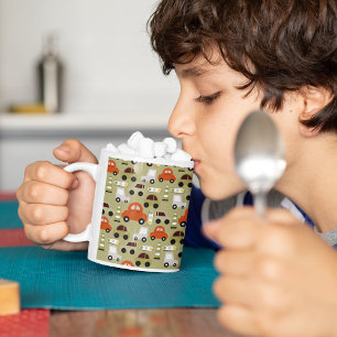 Traffic Lights Orange Cars Pattern Coffee Mug