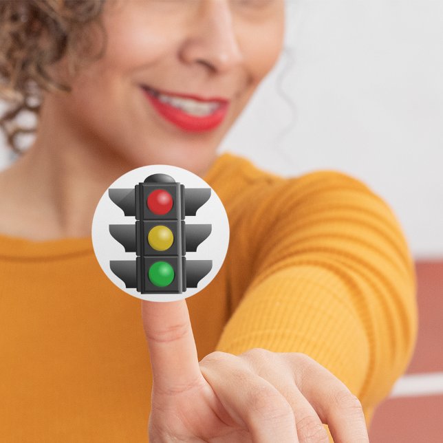 Traffic Lights Red Yellow Green Signal Classic Round Sticker (Creator Uploaded)