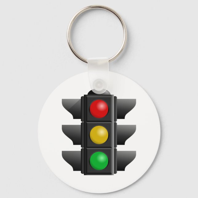 TRAFFIC LIGHTS RED YELLOW GREEN SIGNS DIRECTION KE KEY RING (Front)