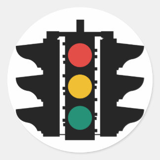 Traffic Lights Street Sign Classic Round Sticker