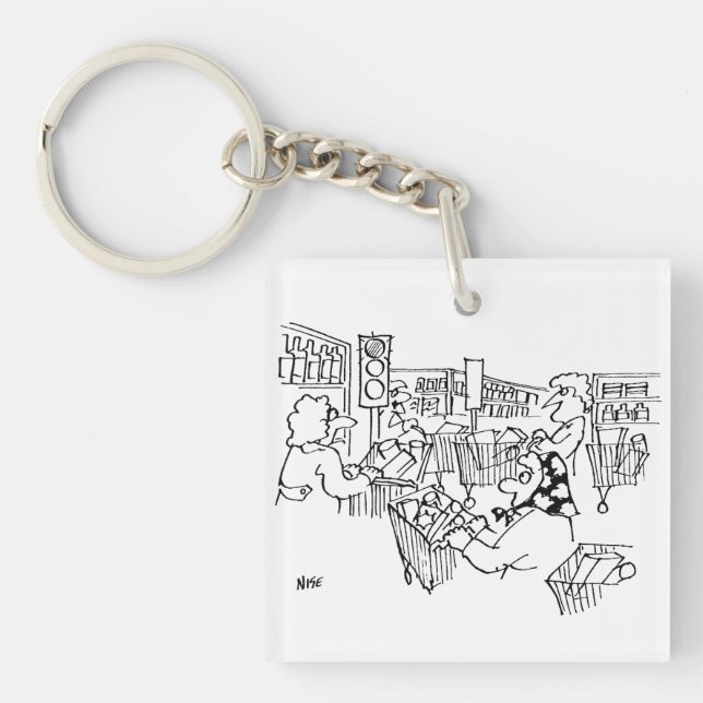 Traffic Management Traffic Lights in a Supermarket Key Ring (Front)