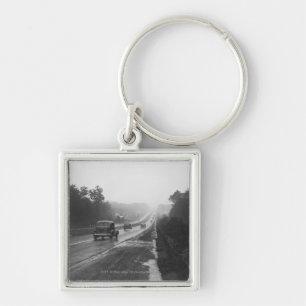 Traffic on highway key ring