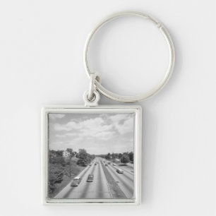 Traffic on highway key ring