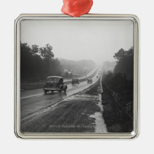 Traffic on highway metal ornament