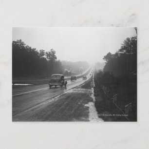 Traffic on highway postcard