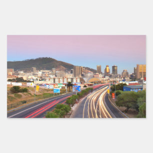 Traffic On Motorway To Cape Town, Western Cape Rectangular Sticker