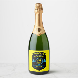  Traffic Police Officer Retirement Gift Sparkling Wine Label