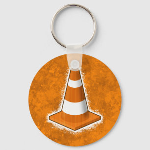 Traffic Safety Cone Splatter Key Ring