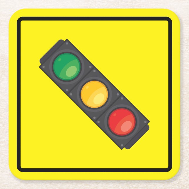 Traffic Signal Paper Coaster (Front)