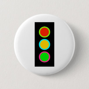 Traffic Signal Stop-Caution-Go Mod Stop Light Fun 6 Cm Round Badge