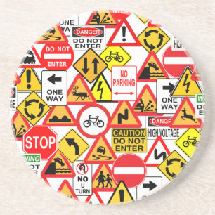 Traffic signs coaster