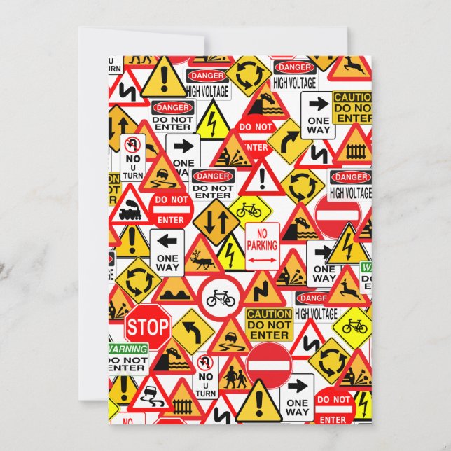 Traffic signs invitation - customise (Front)