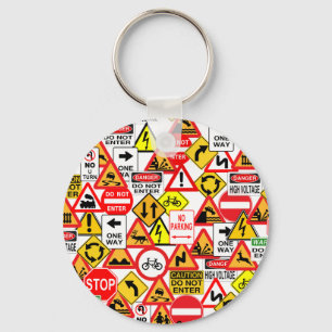 Traffic signs keychain