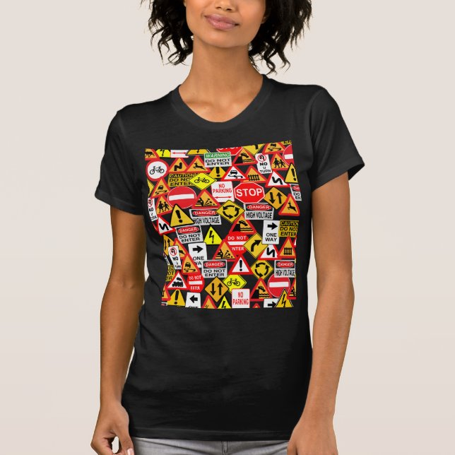 Traffic signs shirt - choose style & colour (Front)