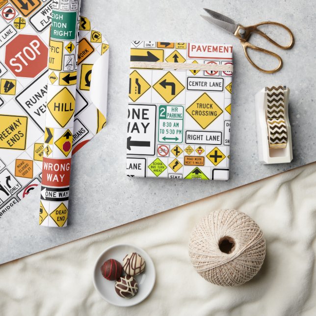 Traffic Signs Wrapping Paper (Crafts)