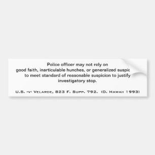 Traffic Stop Bumper Sticker