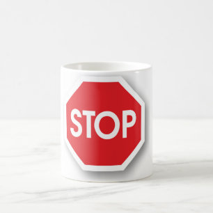 Traffic stop sign (infrastructure road works) coffee mug