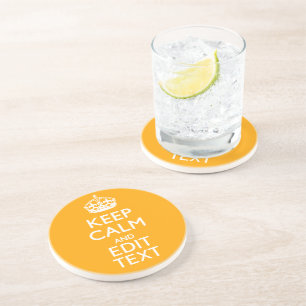 Traffic Yellow Accent Keep Calm And Your Text Coaster