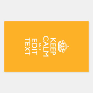 Traffic Yellow Accent Keep Calm And Your Text Rectangular Sticker