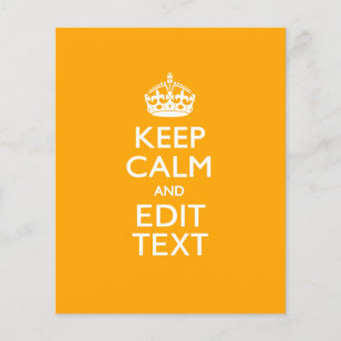 Traffic Yellow Background Keep Calm And Your Text Flyer