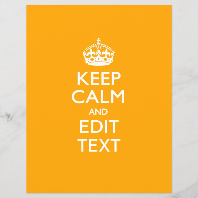 Traffic Yellow Background Keep Calm And Your Text Flyer (Front)