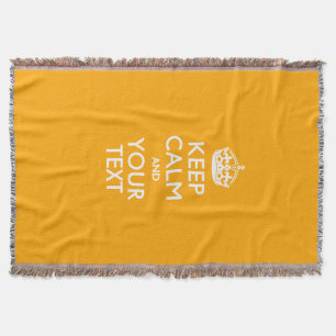Traffic Yellow Background Keep Calm And Your Text Throw Blanket