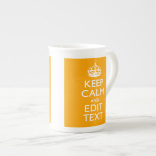 Traffic Yellow Decor Keep Calm And Your Text Bone China Mug