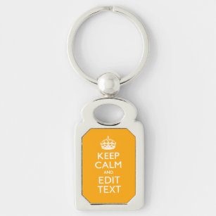 Traffic Yellow Decor Keep Calm And Your Text Key Ring