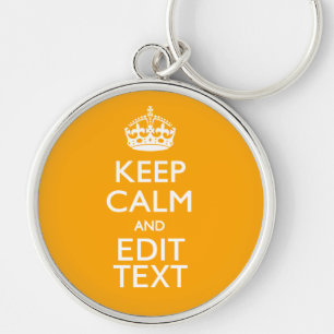 Traffic Yellow Decor Keep Calm And Your Text Key Ring