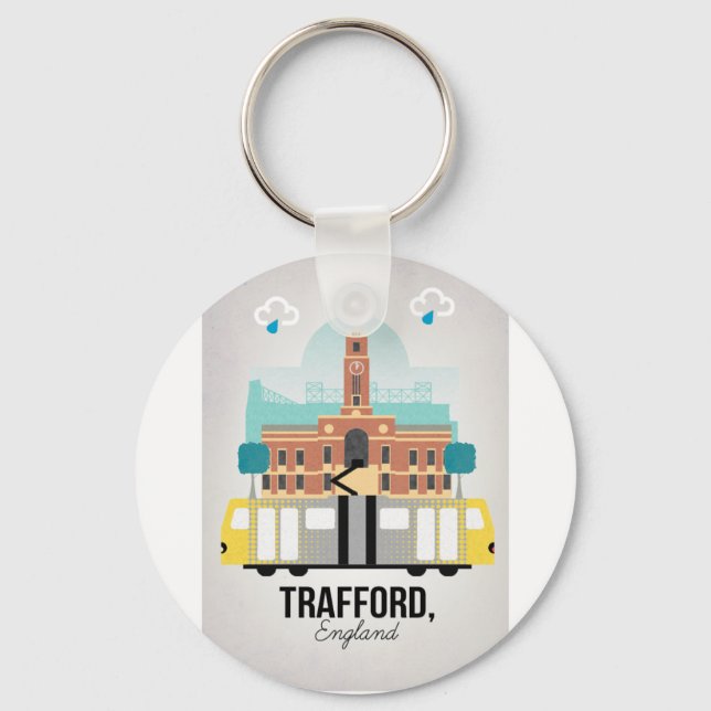 TRAFFORD, MANCHESTER KEY RING (Front)