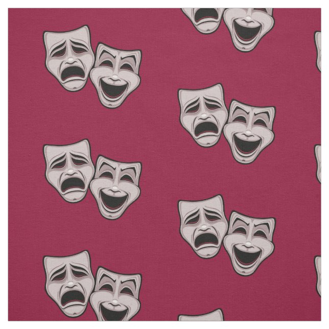 Tragedy Comedy Theater gray Fabric (Swatch)