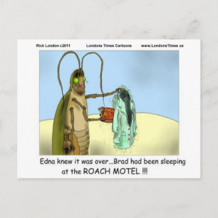 Tragedy @ Roach Motel Funny Gifts Tees Mugs Etc Postcard