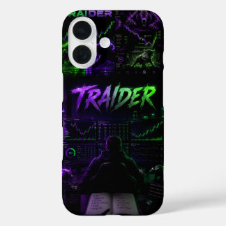 traider, trading, cyberpunk, gaming, neon, pillow, iPhone 16 case