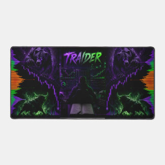 traider, trading, cyberpunk, gaming, neon, pillow, desk mat
