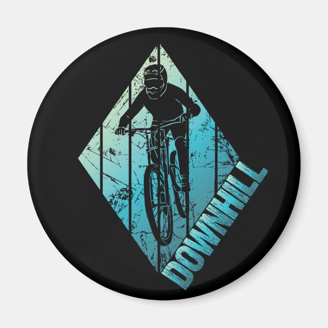 Trail Biking Downhill Mountain Biker Magnet (Front)